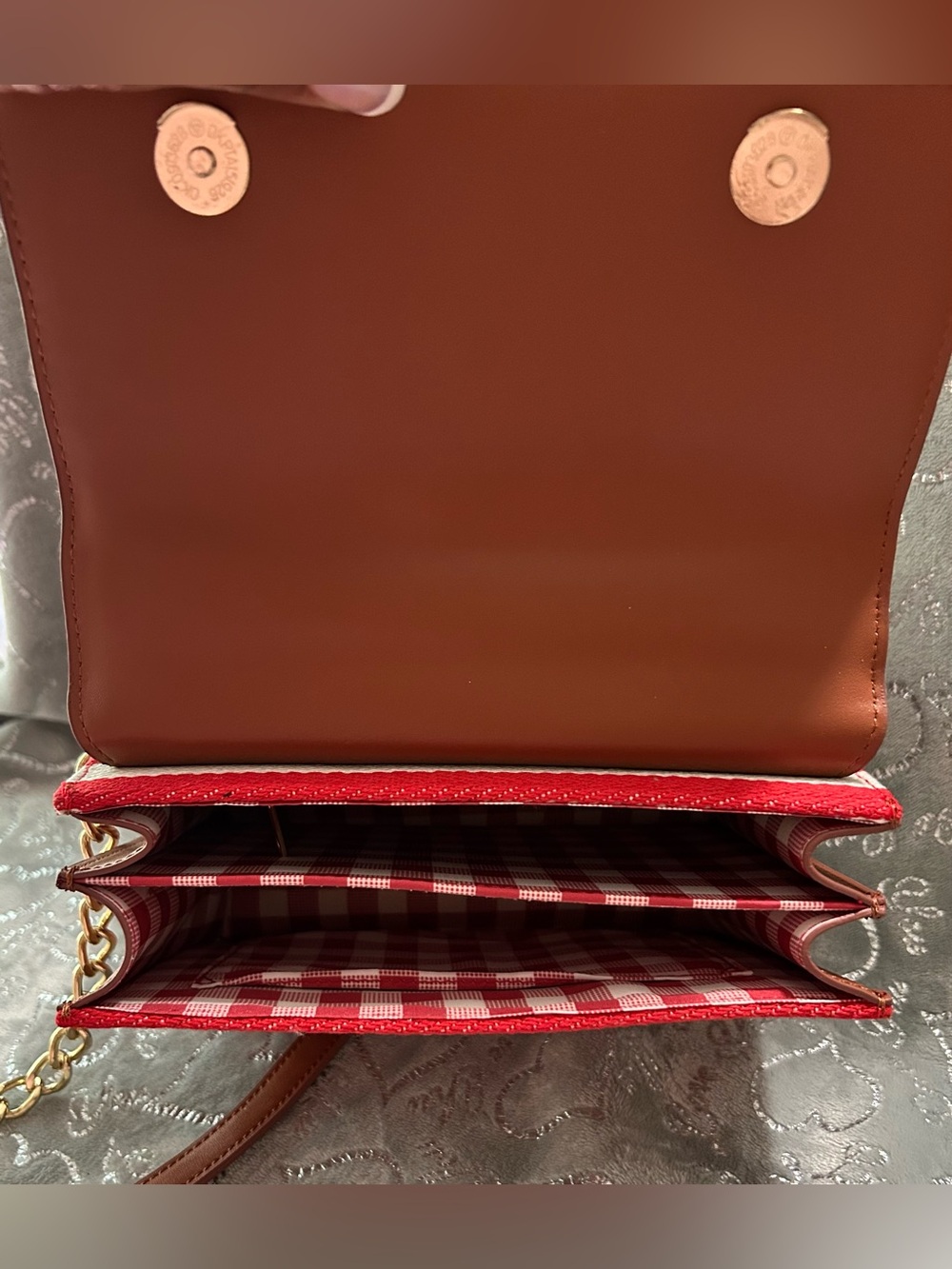 NWT Betsey Johnson, Mini, Red, White & Blue Star Studded Crossbody with Charm - Picture 9 of 12